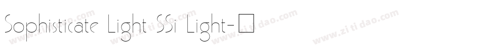 Sophisticate Light SSi Light字体转换
